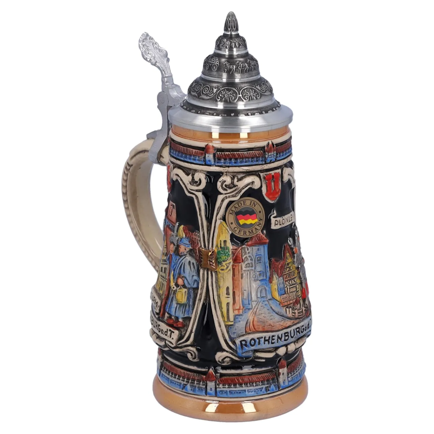 Bierkrug Mit Zinndeckel