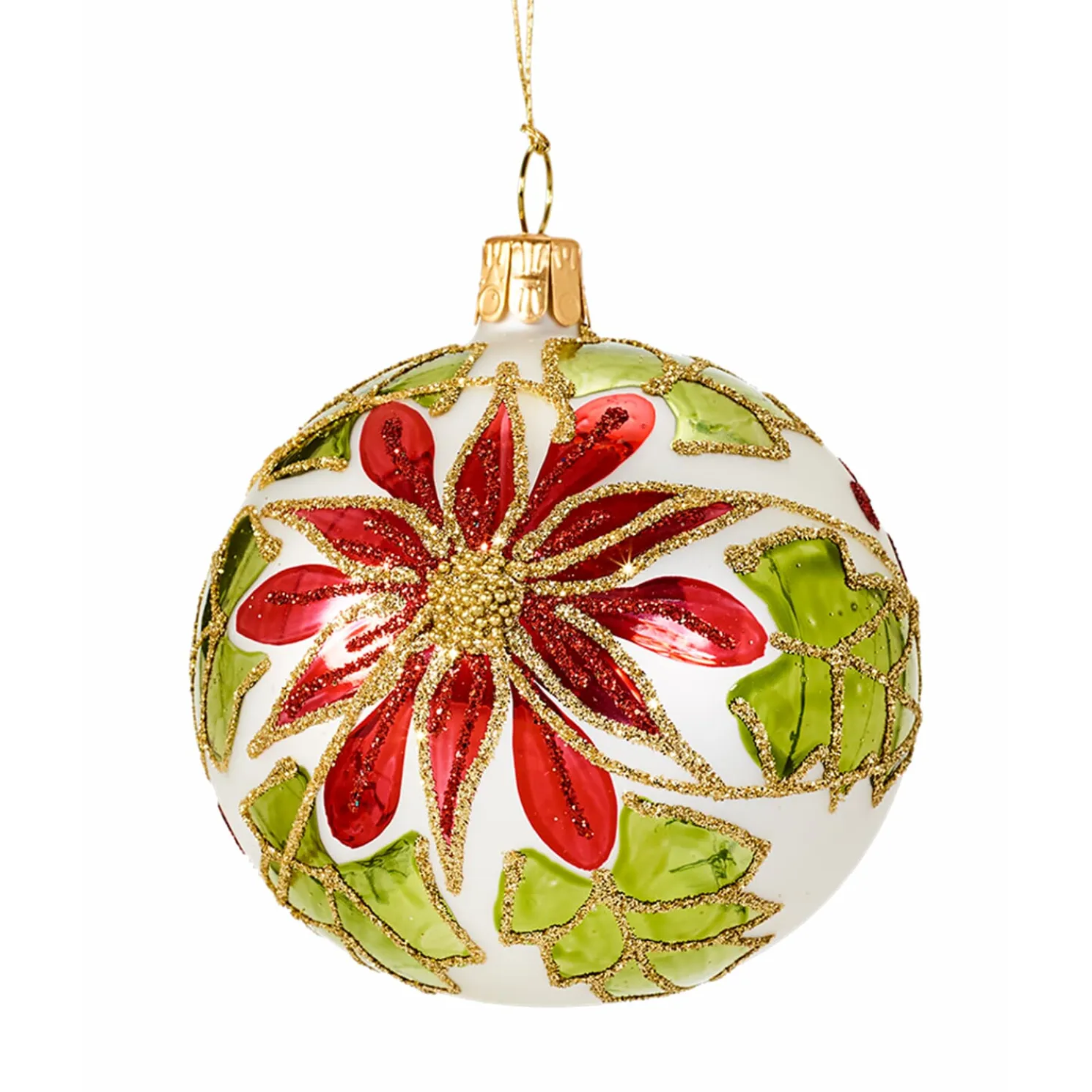 Glaskugel Weihnachtsstern, 7 Cm