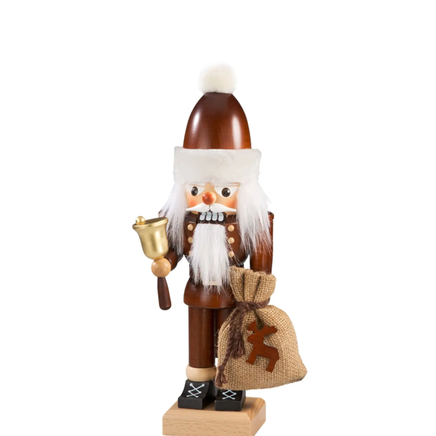 Nussknacker "Weihnachtsmann Mit Glocke" Natur, 30Cm